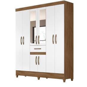 Guarda Roupa Steven Naturale Branco com Espelho