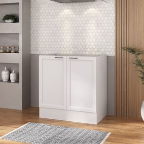 Balcão 2 Portas 80cm sem Tampo Soho Cabecasa Madeiramadeira Branco