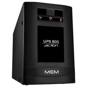Nobreak UPS MCM 800VA,  ACTION FIT 3.1, Entrada Trivolt /220v, Saída 6 Tomadas 115V, Com Entrada  Bateria Estacionária