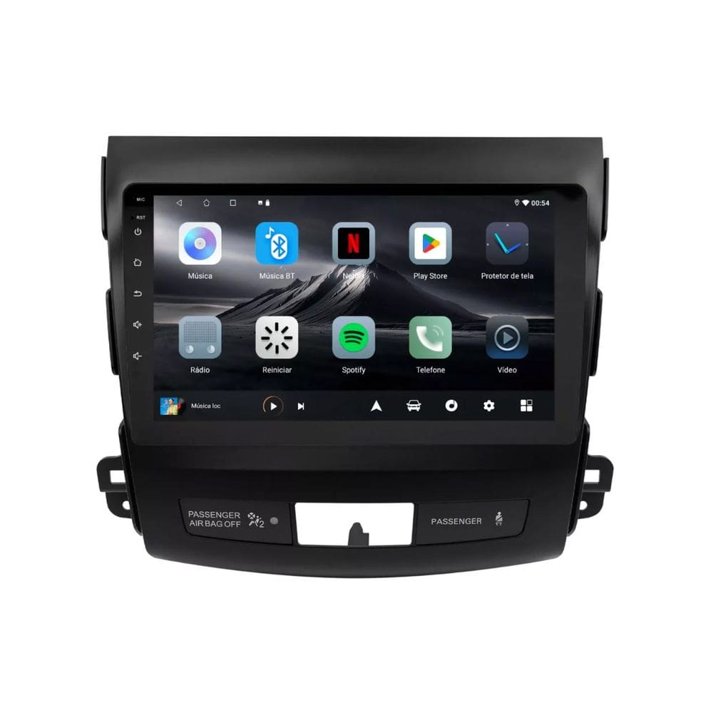 Central Multimídia Outlander 2008 2009 2010 2011 2012 2013 Adak G2 Tela de 9" QLED 2GB de RAM 64GB Android Auto e Carplay + Cãmera de ré