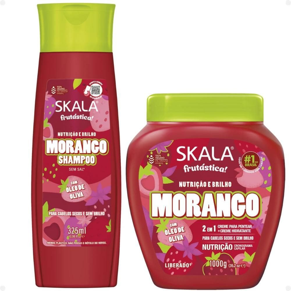Kit Skala Morango: Shampoo e Creme de tratamento