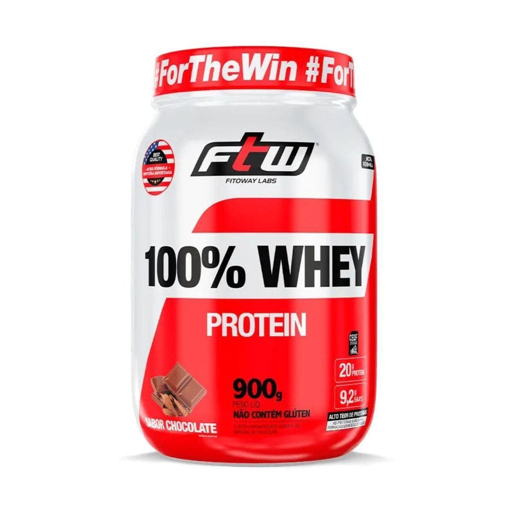 Whey Protein 100% Concentrado Pote 900G Chocolate Ftw
