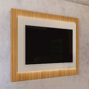 Painel para TV Até 70 Polegadas Ripado com Led Tauari/Off White - Linea Brasil