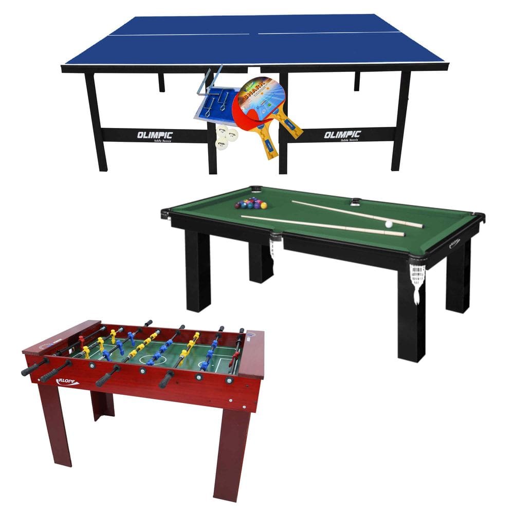 Salão de Jogos com Pebolim, Sinuca e Ping-Pong Klopf 1560
