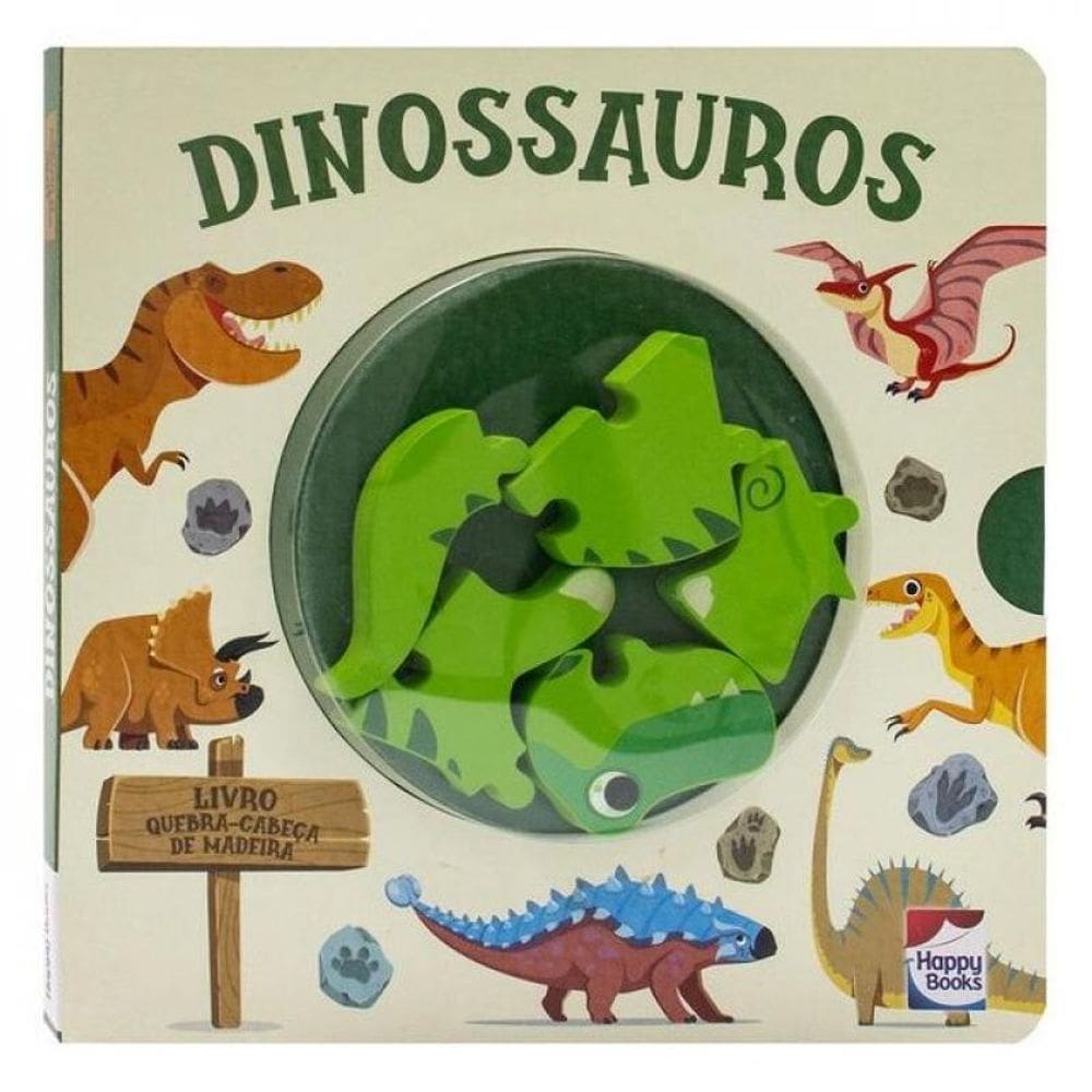 Livro Quebra-Cabeça De Madeira: Dinossauro
