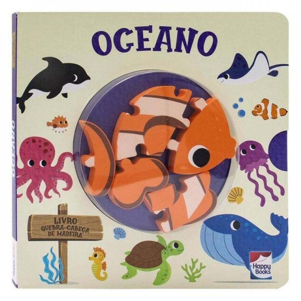 Livro Quebra-Cabeça De Madeira: Oceano