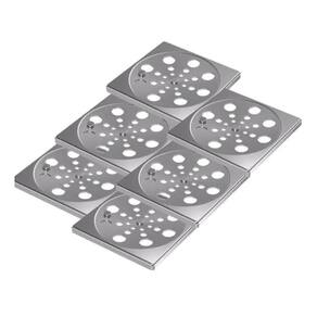 Kit 6 Un Grelha Quadrada Rotativa Inox 10Cm Central