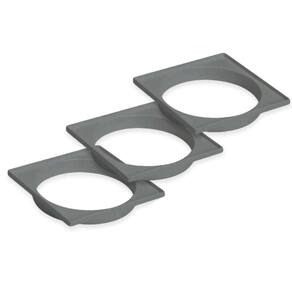 Kit 3 Un Porta Grelha Quadrada Cinza 100Mm Tigre