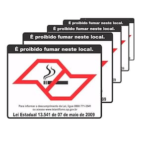 Kit Un 12 Placa Proibido Fumar Pvc Jaime