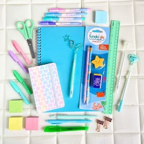 Kit Papelaria Tons Pasteis Super Fofo
