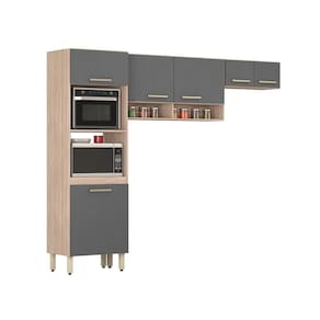 Armário Cozinha Compacta 3 Peças Braga Avena Grafito