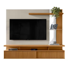 Painel para TV 60 Polegadas Ripado Mérida Nature Off-White