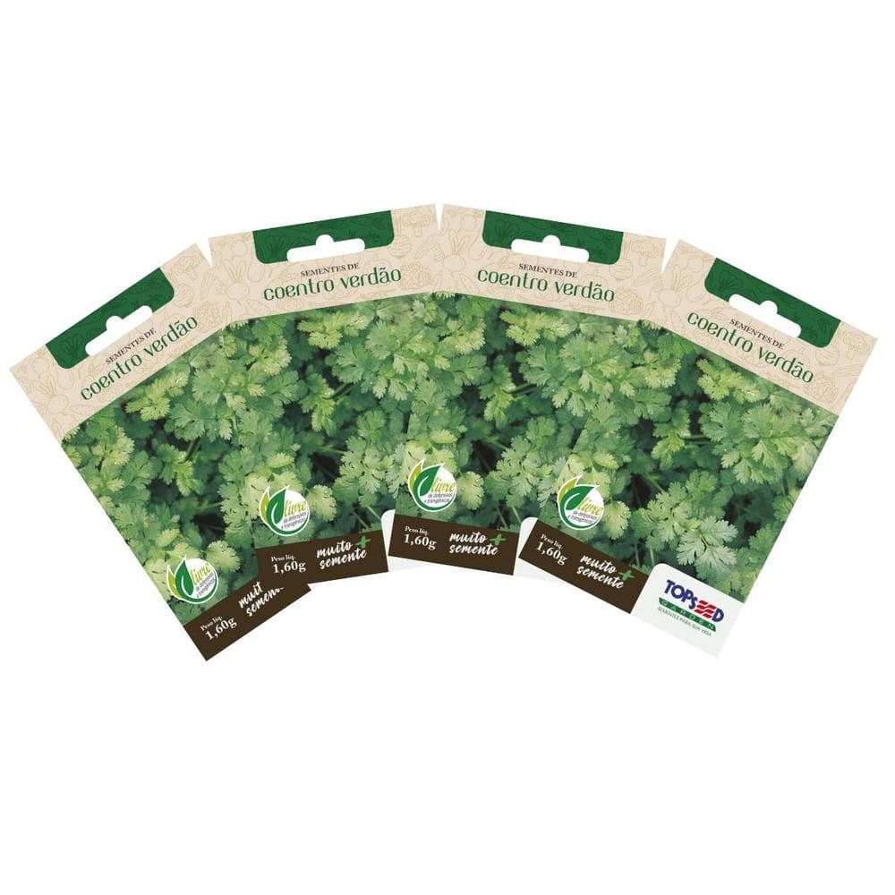 4X Sementes de Coentro Verdão TOPSEED