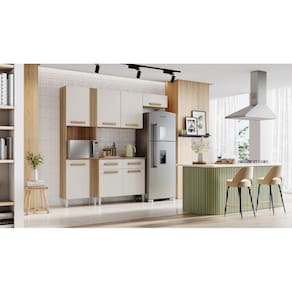 Cozinha Compacta Com 5 Portas Juma Cor Atacama Off White - Aramóveis