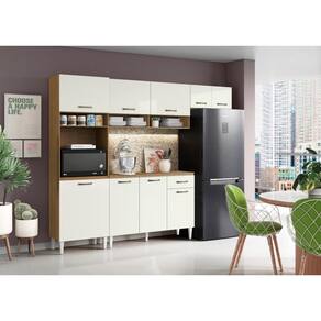 Cozinha Compacta Aurora com Balcão - 9 Portas 1 Gaveta Atacama Off White - Aramóveis