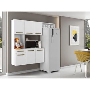 Cozinha Compacta Suspensa Carol 6 Portas 1 Gaveta - Branco - Aramóveis
