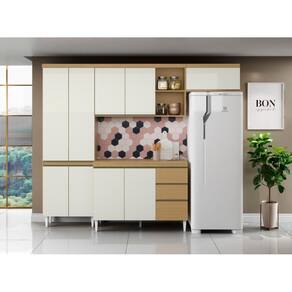 Cozinha Compacta Sophia Balcão com Tampo Atacama Off White - Aramóveis