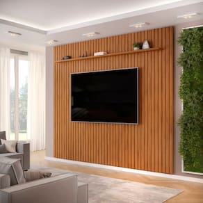 Painel Ripado Trento 275x240cm em Mdf Freijó