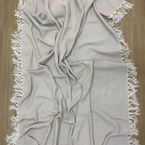 Manta para Sofá 001486/ 5699 100% Algodão 1,20 X 1,50 Naturalle Bege /Cru