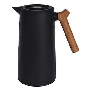Garrafa Térmica Cozinha Fuji Preta 1L Cabo Madeira Lehaví