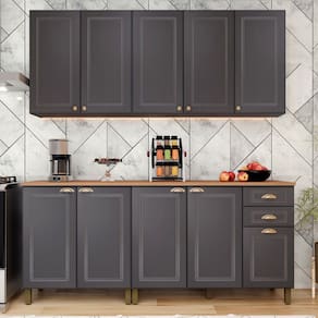 Cozinha Completa Firenze 10 Portas 2 Gavetas Cinza - Indekes