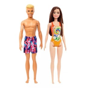 Casal Boneca Barbie Asiática E Ken Praia - 2 Bonecas Mattel