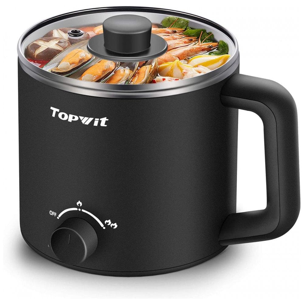 Panela Elétrica Muntifuncional 1.6L com Controle de Temperatura 600W, 110V, TOPWIT, Preto