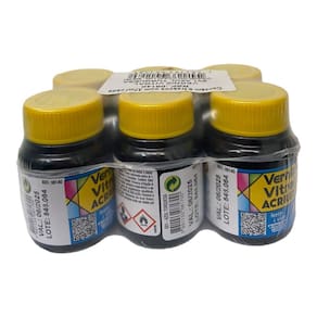 Kit com 6 Verniz Vitral Vitro Acrilex 37ml - Escolha a Cor
