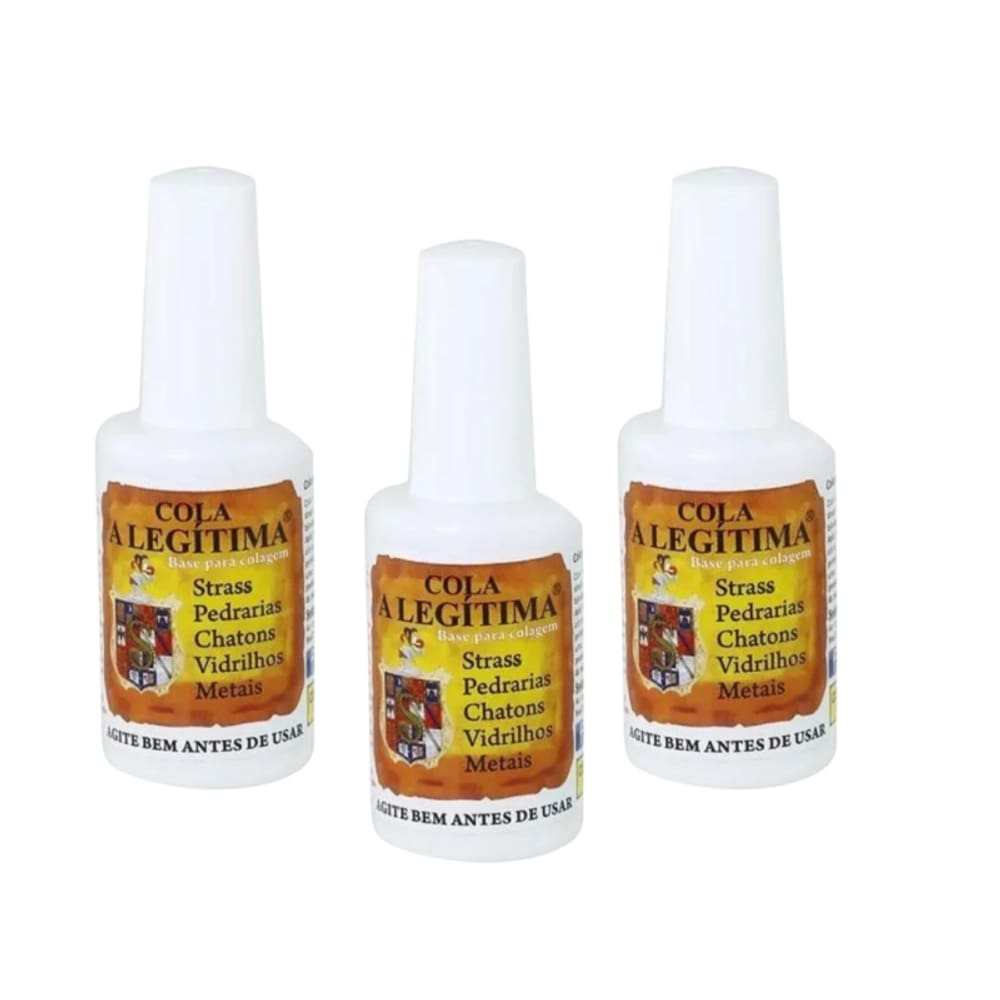 Kit C/ 3 Cola A Legítima Bijuterias Strass Artesanatos 20 ml