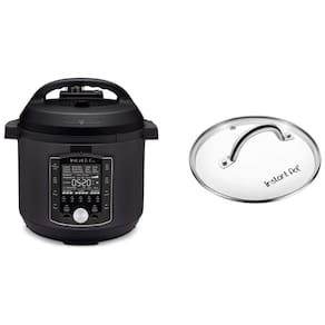 Panela de Pressão Elétrica 10 em 1, 8L com Painel de LED e Tampa de Vidro, 110V, Instant Pot, Preta