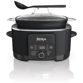 Panela Elétrica Multifuncional 8 Litros 6 em 1 com Tampa de Vidro e Colher Integrada, 110V Ninja MC1010, Preta