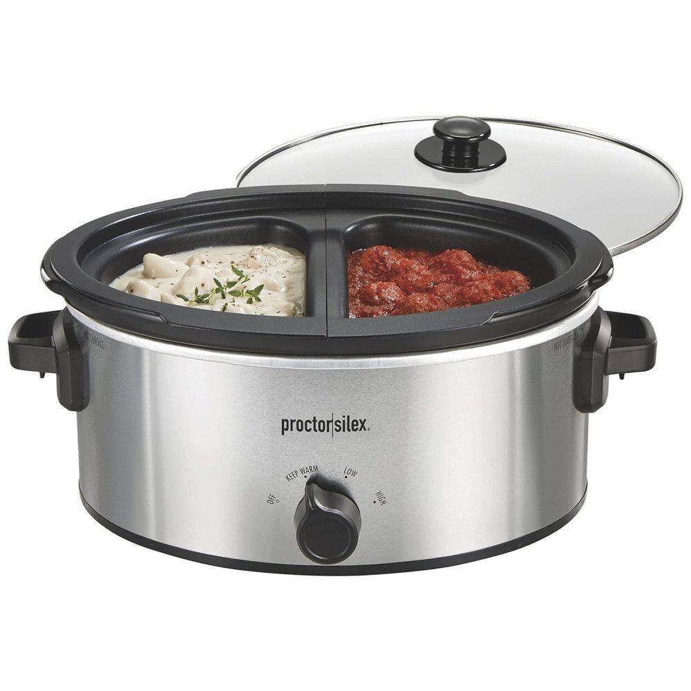 Panela Elétrica 5,6L com Cesto Duplo Antiaderente para Cozinhar Duas Receitas Simultaneamente, 220V, Proctor Silex, Prata