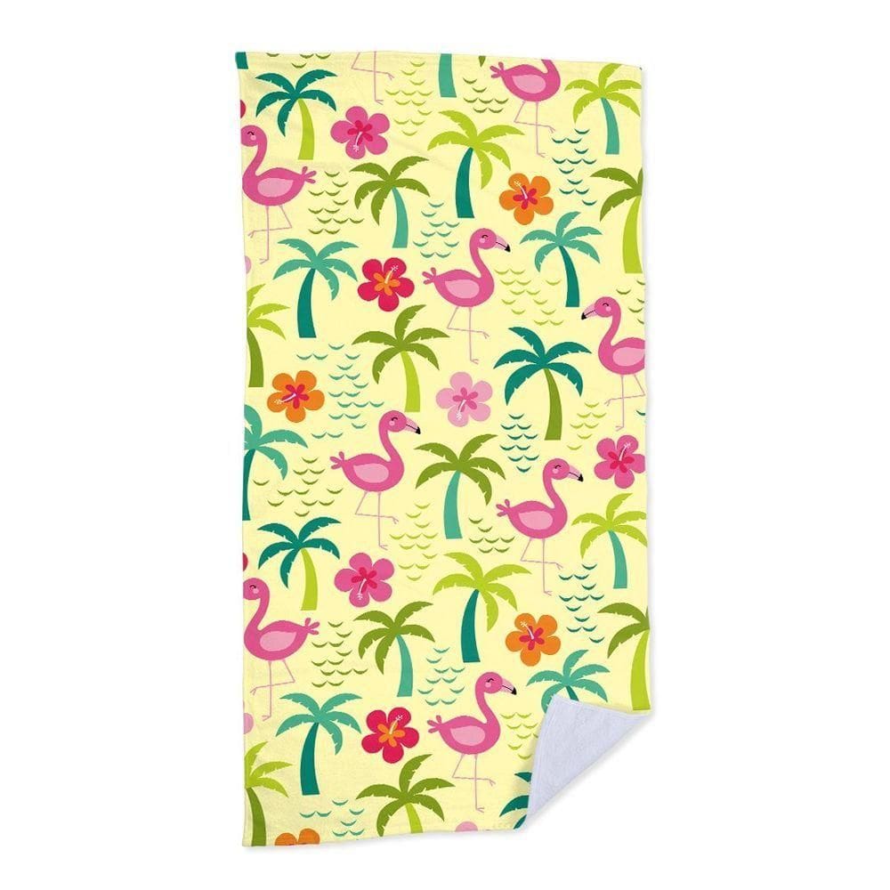 Toalha De Praia Flamingos Tropicais