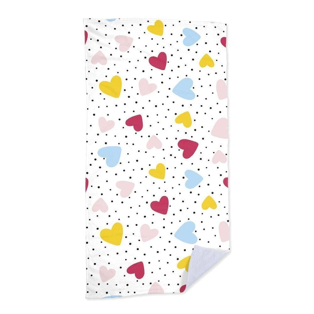 Toalha De Praia Dots Hearts