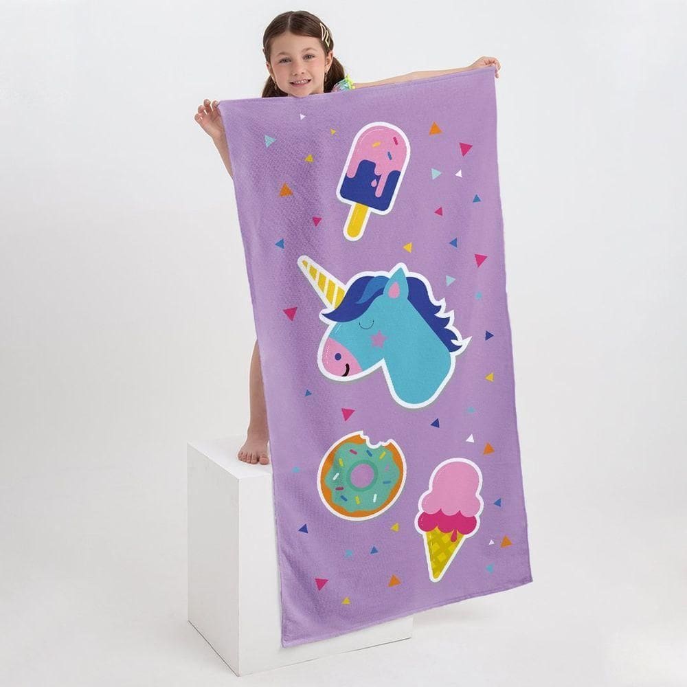 Toalha De Praia Emoticons Unicórnio