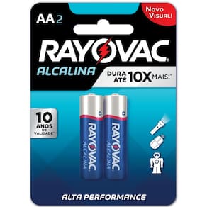 Pilha Pequena Alcalina com 2 Unidades Rayovac