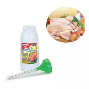 Injetor de Temperos Bico Aluminio para Rechear Carnes 350 ml Injetemp (Recheador Churrasco Aves Carnes Assados)