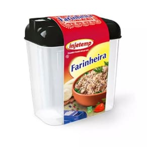 Farinheiro e Açucareiro de Plástico 1 Litro Transparente com Tampa e Dosador
