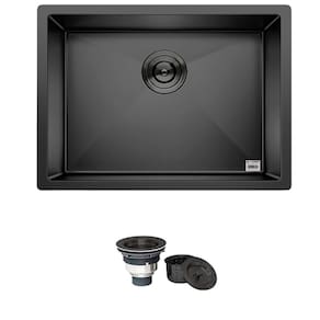 Cuba Preta Quadrada Inox Cozinha Pia Embutir Sobrepor Gourmet 5040 Premium Com Válvula