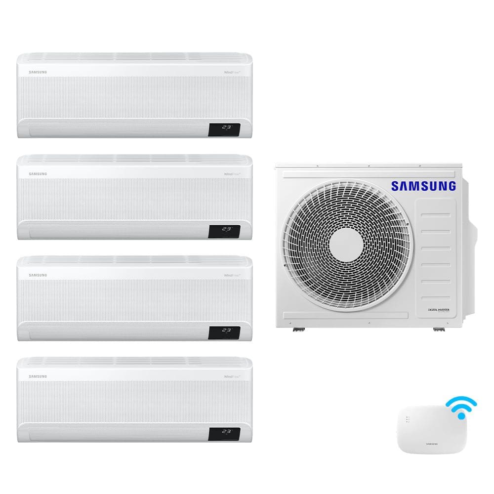 Quad-Split Samsung WindFree 28.000 BTUs (Hi Wall 2x9.000 + 2x12.000) Quente/Frio com WiFi - 220V