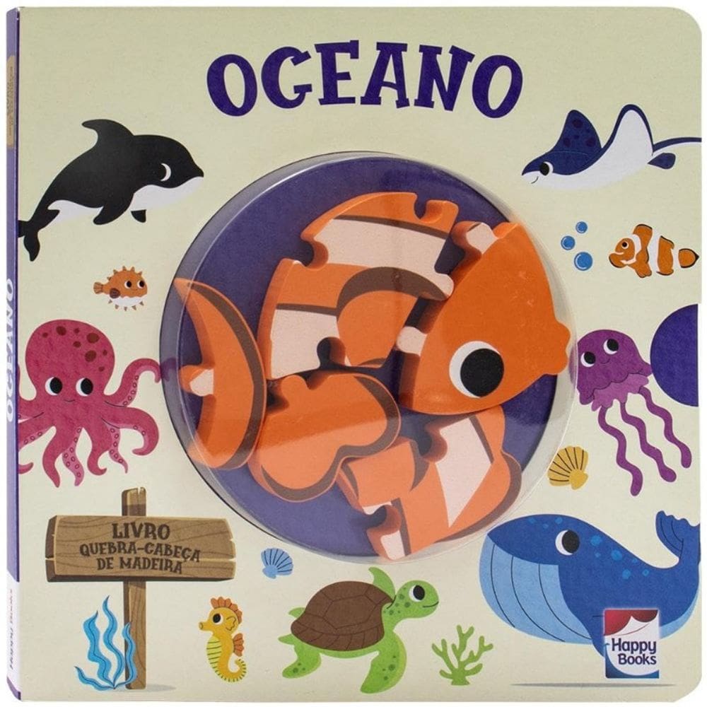 Livro Quebra-cabeca de Madeira: Oceano