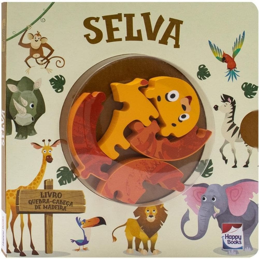 Livro Quebra-cabeca de Madeira: Selva