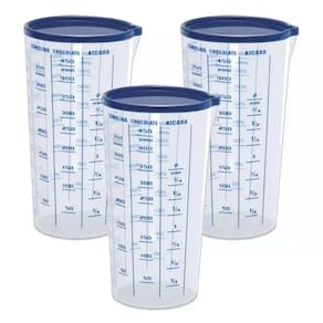 Kit 3 Peças Copo Graduado Medidor 500ml com Tampa (Medida Certa)