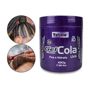 Gel Cola Siliconado Uva Ultra Fixação Cabelo 490g Yelsew
