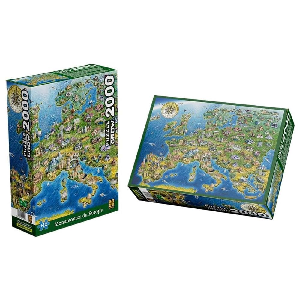 Quebra-cabeça 2000 Peças Monumentos da Europa - Grow