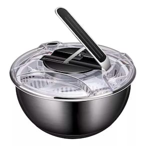 Centrifuga Seca Saladas Folhas Legumes Inox Secadora De Salada Manual 3,5 Litros Mimo Style