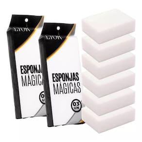 Conjunto 6 Bucha Mágica Melamina Esponja Limpeza 10x7x3cm