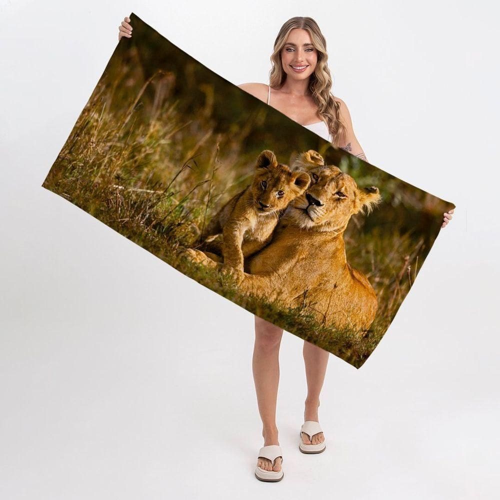 Toalha De Praia Mãe Leoa