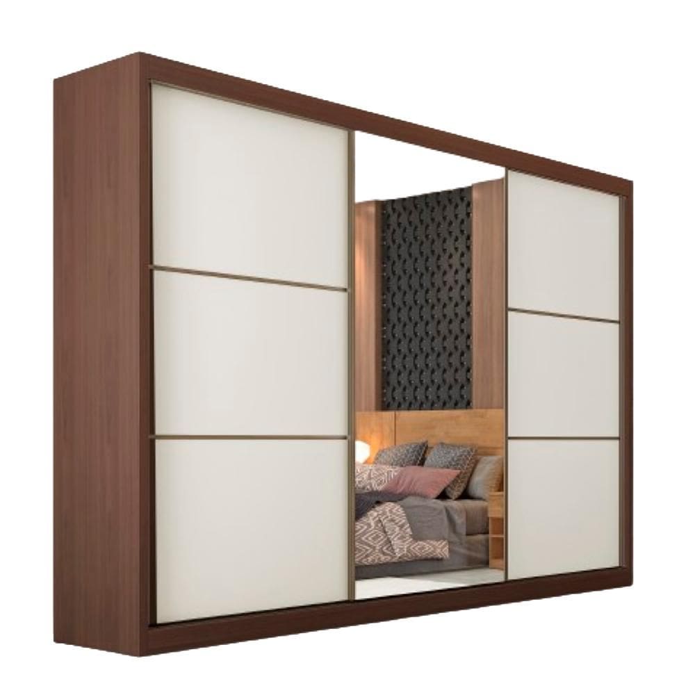 Guarda Roupa Bragança 1 Porta Espelhada MDF - Móveis Europa