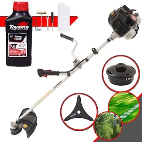 Roçadeira KW52LE Kawashima À Gasolina 2T 52cc 2,5HP Máquina Lateral de Cortar Grama Com Lâmina 3 Pontas + Carretel de Nylon + ÓLEO TOYAMA 2T